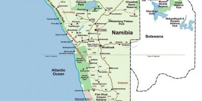 На мапи Намибије