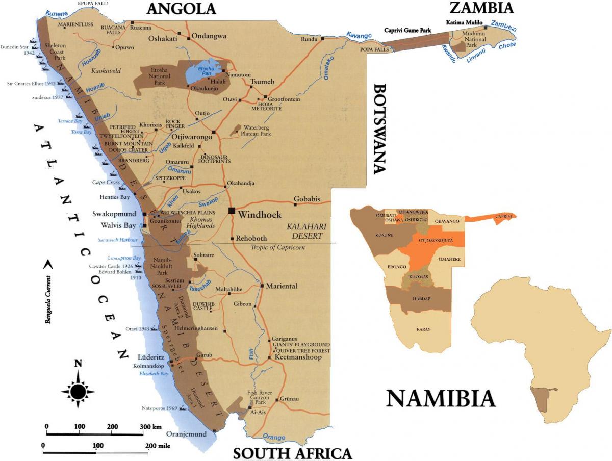 Карта skillsmap Намибија