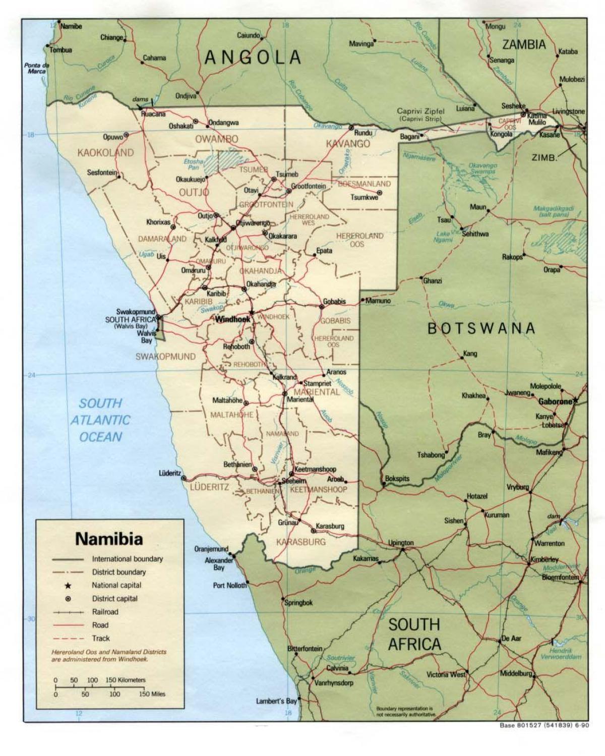 Карта Намибија путовање